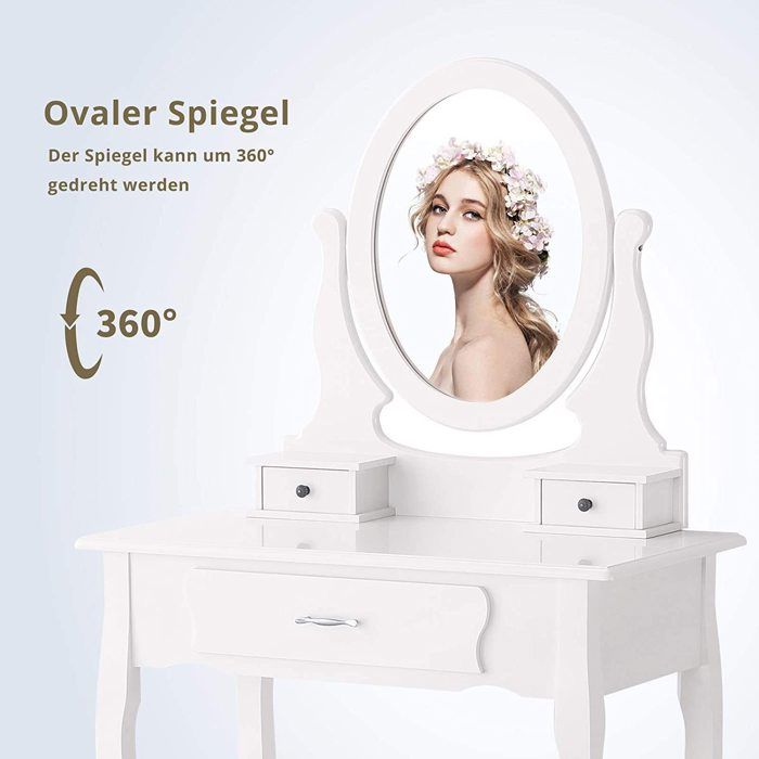 Coiffeuse Ancienne En Acajou Avec Miroir – Style Vintage, Adulte, Occasion