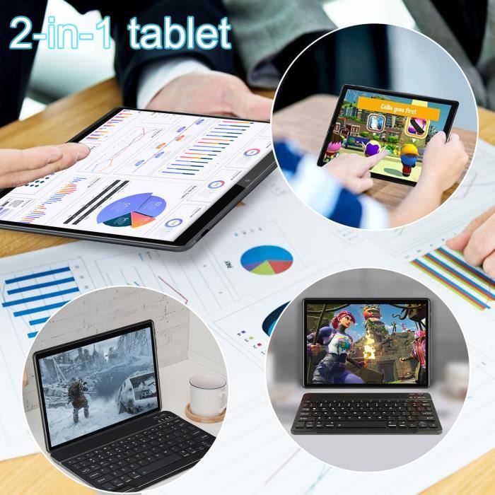 5G Tablette Tactile 10 pouces Android 11 4Go + 64Go/128G 5G WiFi Ordinateur  2 En 1-Tape C-Tablette Pas cher/NETFILX -GRIS - Cdiscount Informatique