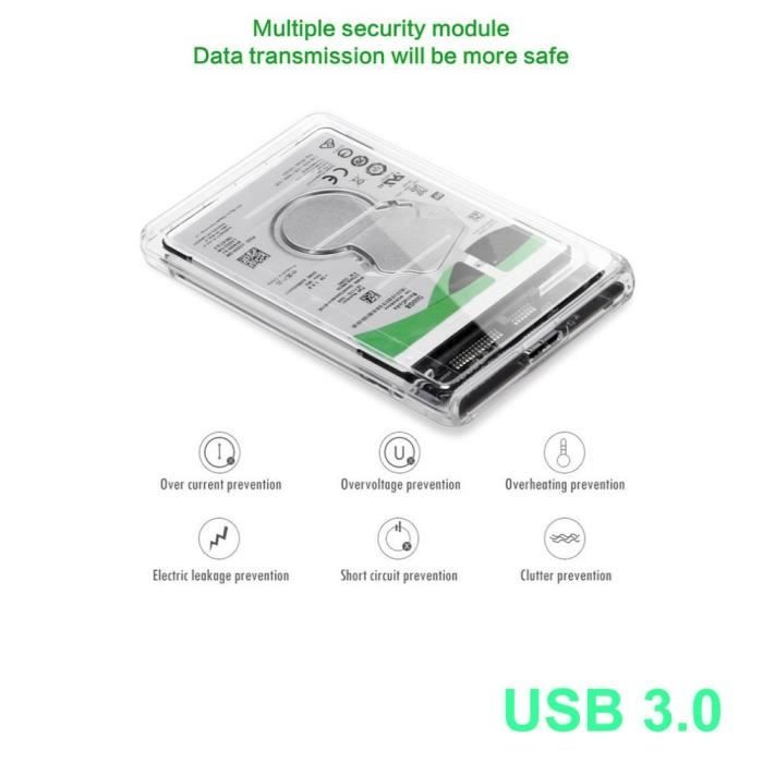 Boîtier Externe pour Disque Dur 2.5 SATA III et SSD sur port USB 3.0 avec  Support UASP - Portable