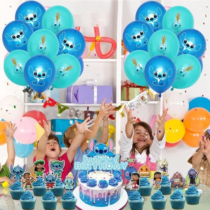 36PCS Lilo et Stitch Ballons, Stitch Joyeux Anniversaire Ballons Feuille D'aluminium  Lettres Bannière Ballons Décoration, Fournitures De Fête D'anniversaire  Pour Enfants - - 