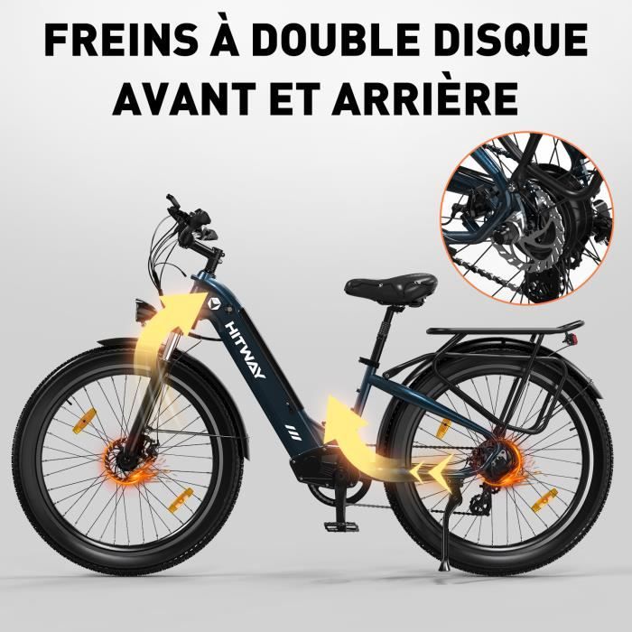 HITWAY Vélo Électrique VAE, 250W E-Bike, Batterie Amovible 48V  18AH, Shimano Vitesse, Bleu