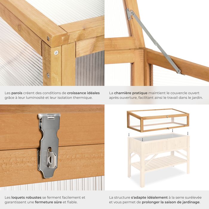 TecTake Serre de jardin et polycarbonate alu tente abri plante