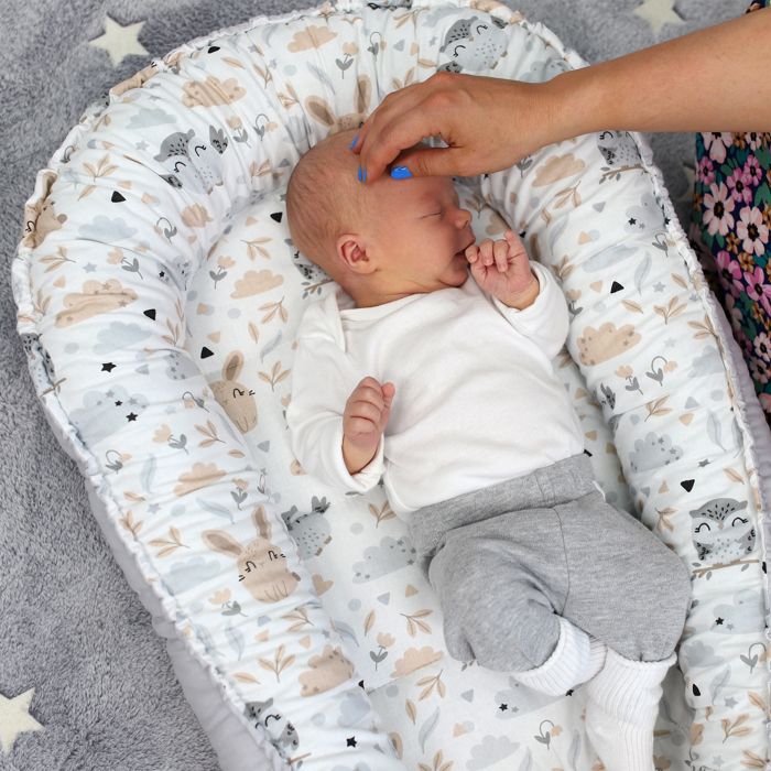 Réducteur Lit Bébé 90x50 cm - Cocoon Cale Bebe pour Lit Baby Nest Coton  avec Minky Cerf gris clair : : Bébé et Puériculture