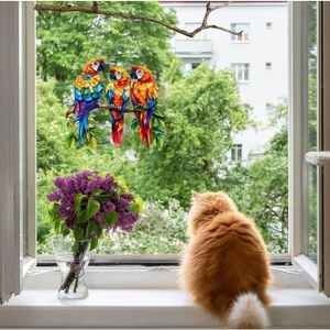 Kagodri Attrape- en vitrail pour fenêtres, 7 oiseaux dans un
