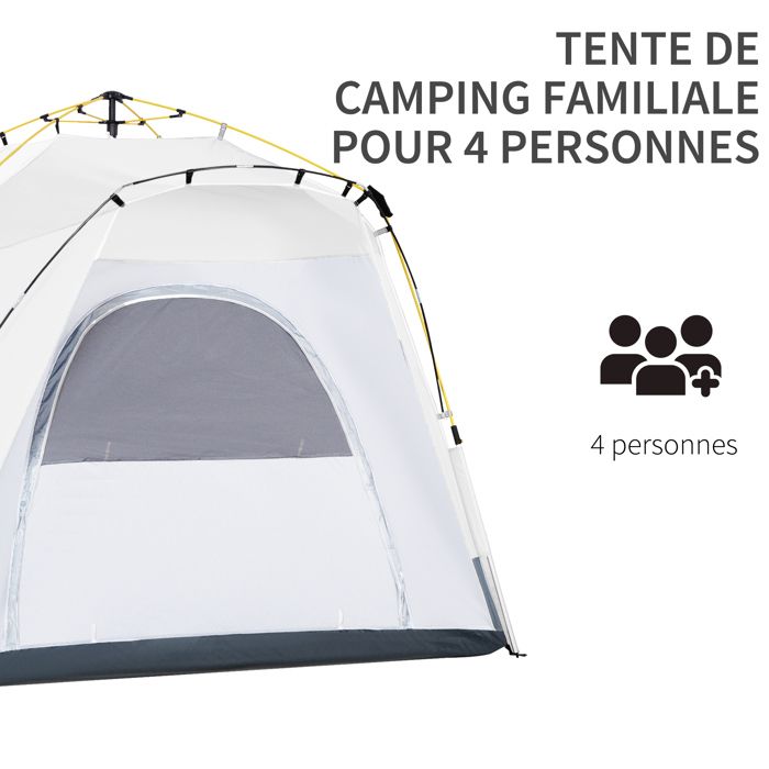 Tente De Camping Pop-up Outsunny 4 Places - Montage Rapide, 210x210x135 Cm - 12