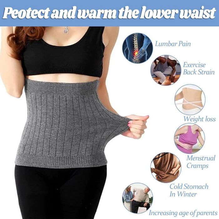 Ceinture lombaire Réchauffeur de reins Élastique Chauffe-corps Support de  taille Peluche chaude L (Chauffe-dos en laine pour hom