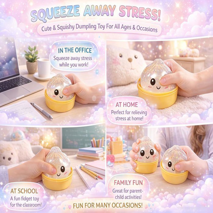 Jouet Squishy en forme de ravioli avec mini-panier vapeur, Jouet sensoriel réaliste en forme de brioche vapeur à remontée lente, Jouet interactif pour chat - Jaune