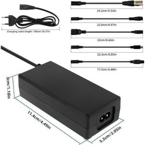 Chargeur Trotinette Électrique 42V 3A - Compatible 36V Avec Connecteur GX12 3 Broches