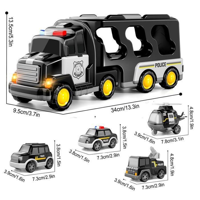 Camion de police Jouets Tout-petits 3 4 5 6 ans, 5 en 1 Camion Friction Power To Camion de police Jouets Tout-petits 3 4 5 6 ans, 5 en 1 Camion Friction Power To