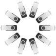 Lot 10 Clé USB 4GO VIEKUU - Clef USB Flash Drive Stockage Rotation Disque - Noir-0