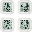 [4-Pack] Thermomètre d'ambiance intérieur | Hygromètre numérique Intelligent | Moniteur température Maison | Humidimètre capteur-0