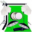 Abeststudio Studio Photo Kit d'éclairage de parapluie de support d'éclairage de toile de fond d'écran blanc et vert-0