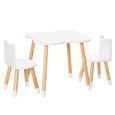 Ensemble table et chaises enfant design scandinave motif ourson - HOMCOM - Blanc-0