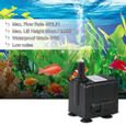 6W 450L / H Pompe à eau submersible fontaines de table aquarium Étang Hydroponic Systems 2 buses AC220-240V pour Jardin-0