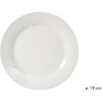 Assiette à Dessert de 20 cm à aile en Porcelaine blanche ALIX spéciale lave-vaisselle.-0