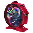 Mars Gaming MCORB Rouge, Boîtier PC Gaming Micro-ATX XL, Design Circulaire Custom, Double Vitrage Trempé-0