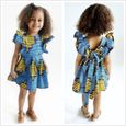 1-6 Ans Robe Dos Nu à Manches Volantées de Style Bohème Africain pour Bébé Enfant Fille-0
