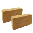Lot De 2 Briques De Yoga En Liège Vivezen – 22,5 X 12 X 7,4 Cm – Naturelles, Angles Arrondis, Antidérapantes – Pour Débutants Et Experts