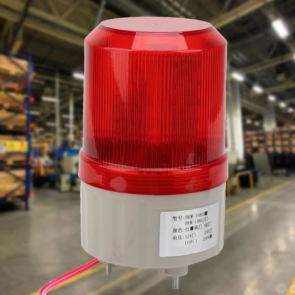 Voyant D'avertissement LED Rotatif Jaune - DC 24V, 0.5W - Modèle LTE1101L - Pour Véhicules, Machines, Zones Industrielles