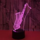 BRAND JUSTUP 3D Lamp Illusion Night Light Dimmable 16 couleur changeante Smart Touch Magic Saxophone