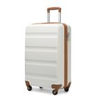 Kono Valise Grande Taille 75x51x28cm ABS avec Bagages à Main à 4 roulettes Pivotantes avec Serrure à Combinaison, 90L, Crème