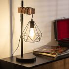 TECHBREY Lampe à Poser Bois et Métal Sardo Noir