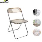 Willonin® Chaise pliante en acrylique 46x46x77 cm, Ambre chaise empilable pour salon, salle à manger