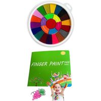 Kit peinture au doigt drôle 25 peintures à doigts lavables en couleurs pour enfant Livre peinture au doigt créatif,jouets éducatifs