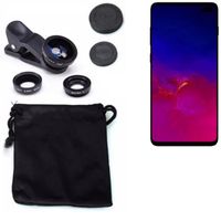 3in1 pour Samsung S10 Prism Black Objectifs Smartphone Lentilles fisheye (180°) macro grand angle (0.67x) caméra Objectifs  185451