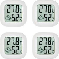 [4-Pack] Thermomètre d'ambiance intérieur | Hygromètre numérique Intelligent | Moniteur température Maison | Humidimètre capteur