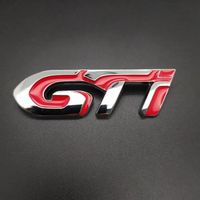 1 -Autocollant 3D en métal pour coffre arrière de voiture, Badge chromé et rouge GTI pour Peugeot 308 306 106 206 205 208