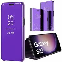 Coque pour Samsung Galaxy S23 Effet Miroir Protection Renforcée Smart Case - Violet