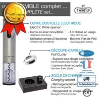 INN® tire bouchon électrique sommelier coffret design facile a ouvrir professionnel socle de recharge cadeau idéal sans fil