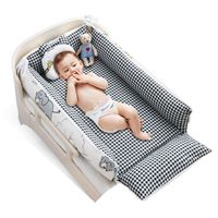 Reducteur de lit bebe-90X50CM-Cocon bebe-Multifonction-100% Coton-Amovible-Confortable-convient aux enfants de 0 à 2 ans
