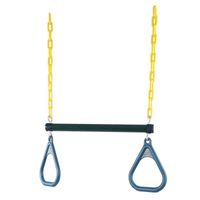 Barre De Trapèze Et Anneaux Robustes Pour Balançoire – Hauteur Réglable – 47″ De Chaîne – Capacité 100 Kg