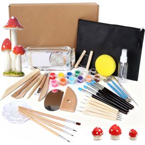33PCS Argile Poterie,Kit Modelisme,Outil Poteries:30 Outils Poterie Argiles Modelage Et Sculpture,1 Palette,1 Pot De Pâte,1 - Beaux-Arts Et Loisirs Créatifs