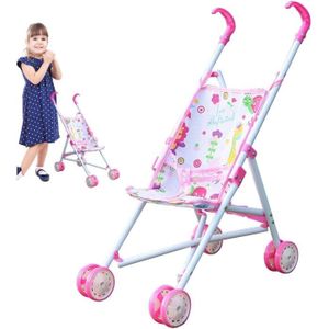 Jouet de poussette de poupée pour cadeau pour enfants poussette de poupée  pliable avec poignée robuste bébé fille Play House Care poupée poussette  jouet