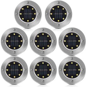 SPOT D'EXTÉRIEUR  Lampe Solaire Extérieur - - 8 pack 8 LED Spots Sol