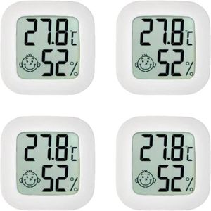 MESURE THERMIQUE [4-Pack] Thermomètre d'ambiance intérieur | Hygromètre numérique Intelligent | Moniteur température Maison | Humidimètre capteur
