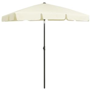 PARASOL Parasol de plage - Marque - Jaune sable 180x120 cm - Anti-UV et anti-décoloration - Mât droit