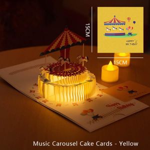 FAIRE-PART - INVITATION Faire-part - invitation,Cartes de remerciement d'anniversaire 3D Pop-Up,avec musique et lumières,carte - M[A45153485]