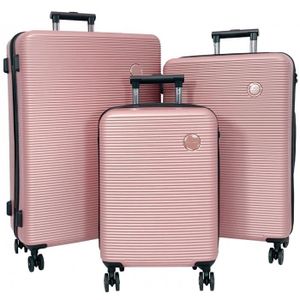 SET DE VALISES Set de 3 valises 20cm-27cm-30cm Abs ROSE CLAIR - B
