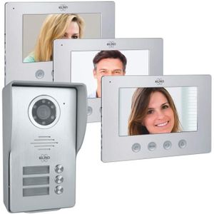 Visiophone filaire avec écran de 9 pouces reconfigurable, sonnette vidéo,  interphone vidéo, système de contrôle d'accès, moniteur à boutons tactiles,  caméra IR étanche à la pluie