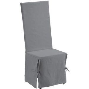 Douceur dInt/érieur Housse de Chaise Nouettes Polyester Uni Essentiel Noir