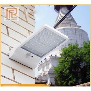 Lampe solaire LED extérieur avec détecteur de mouvements PIR projecteur  mural maison terrasse balcon IP44 noir