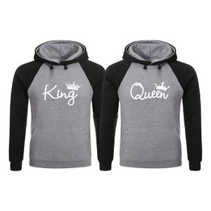 white king and queen hoodies