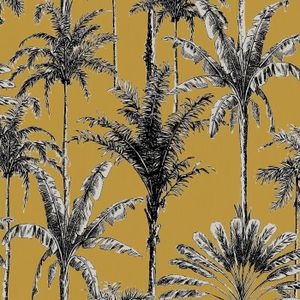 Papier peint rouleau Ivoire Gris Or Métallique Moderne Floral Tropical Palmier Feuilles Arbres 