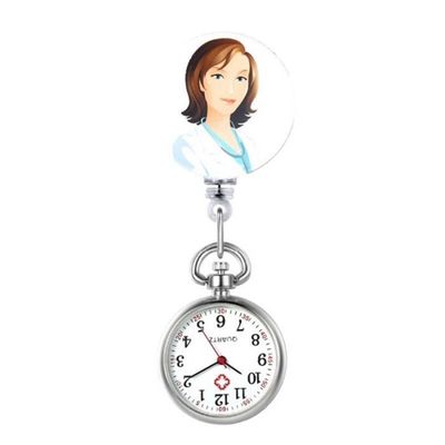 Montre Gousset D'infirmière Avec Mouvement à Quartz Phosphorescent, Montre De Poche à Clipser En Acier Inoxydable Avec Date Réglable Pour Médecins