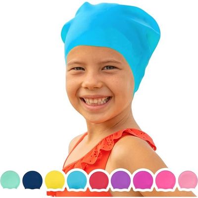 SJTJSPX Bonnet de Bain Femme Fille Bonnet de Natation Plissé en Tissu Turban de Natation Rétro