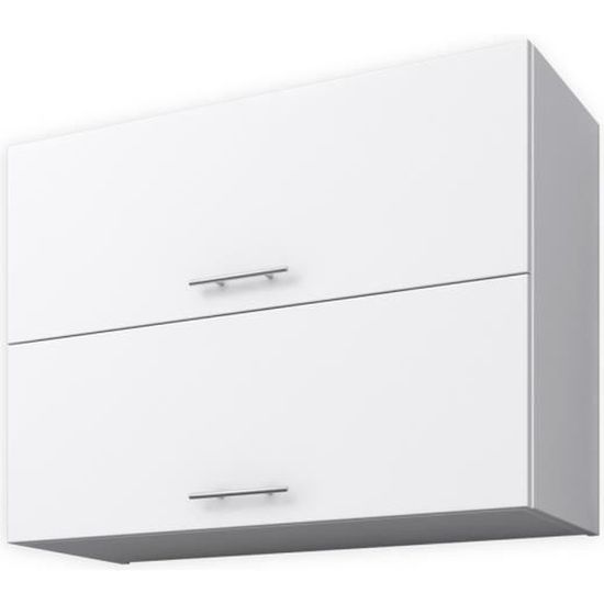 OBI Meuble haut de cuisine L 80 cm - Blanc mat - Cdiscount Maison